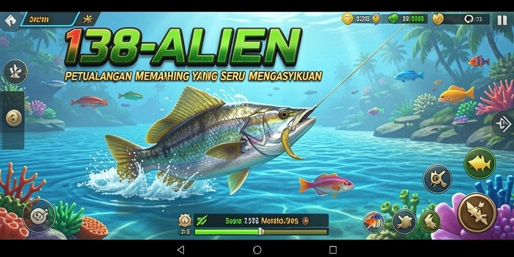 Tampilan gameplay 138ALIEN yang seru dan menantang saat memancing ikan.