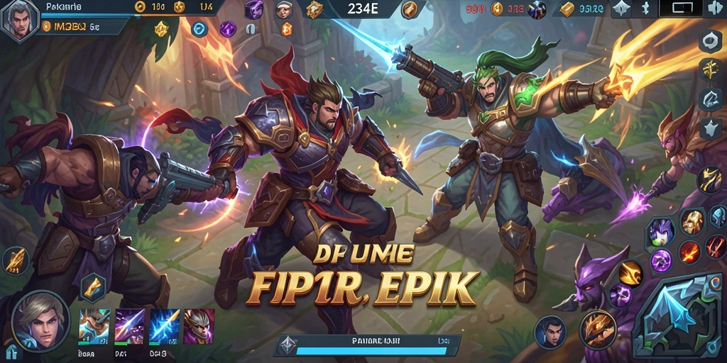 Screenshot gameplay <strong>234E</strong> menunjukkan aksi pertarungan seru di arena.