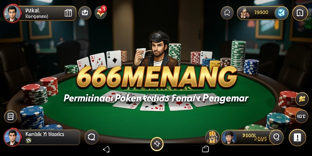 Tampilan gameplay poker yang seru dan menarik di 666MENANG.