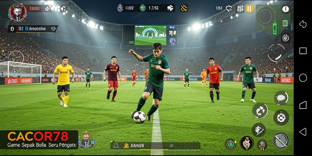 Screenshot gameplay CACOR78 menampilkan aksi seru di lapangan.