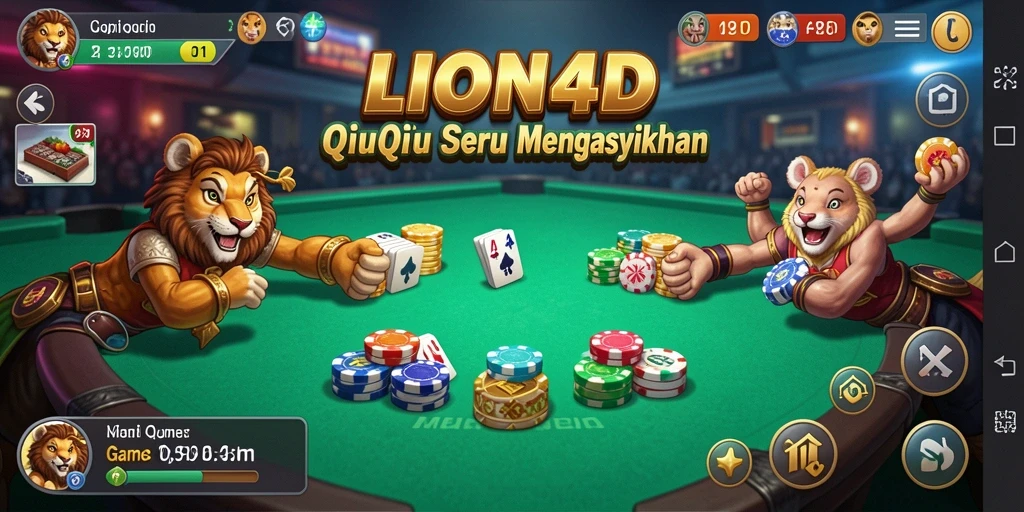 Tangkapan layar utama LION4D menampilkan keseruan gameplay QiuQiu.