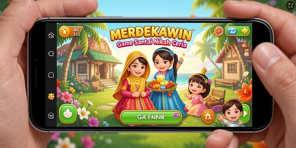 Tampilan gameplay MERDEKAWIN yang mengasyikkan dan penuh warna.