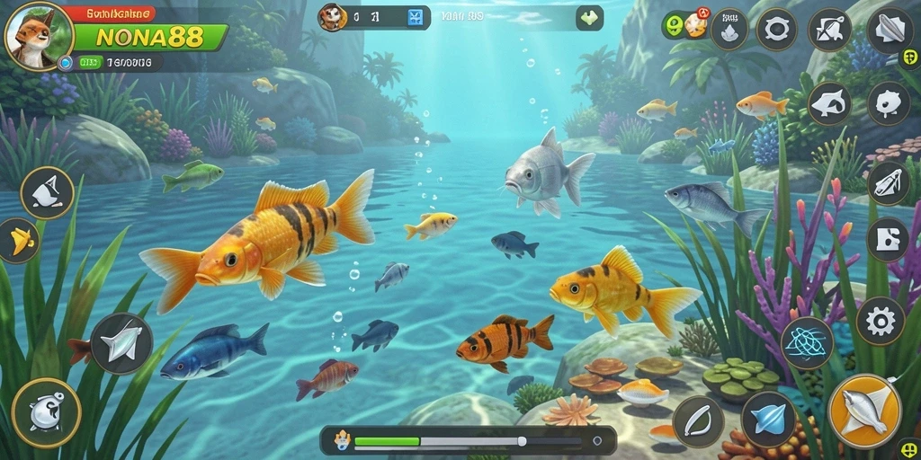 Tangkapan besar dan grafik memukau dalam gameplay NONA88.