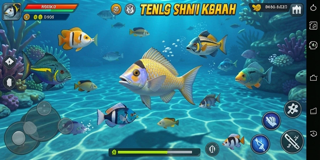Tampilan gameplay RPOK yang menegangkan saat menangkap ikan.